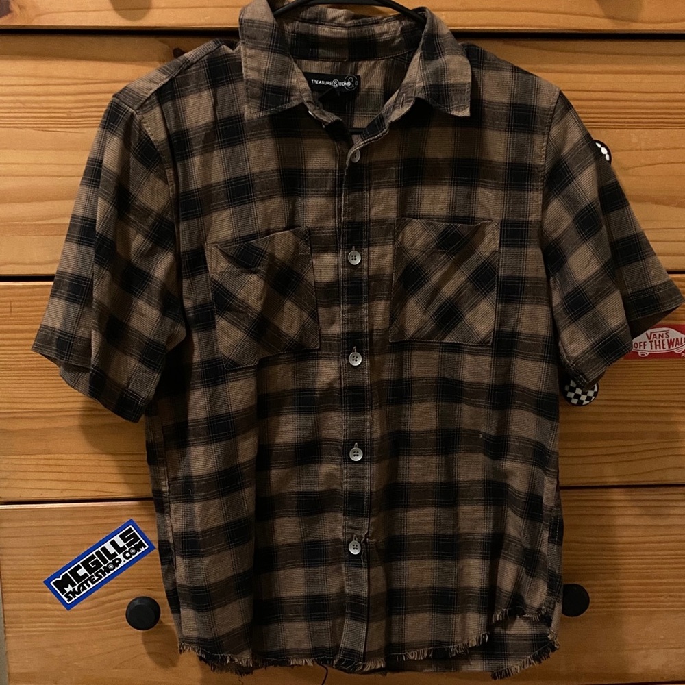 Brown button up shirt